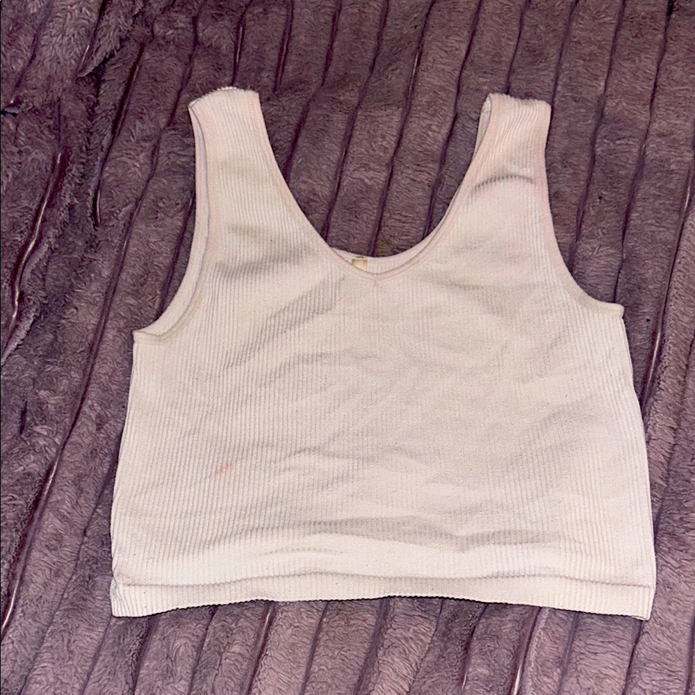 Active USA White skin tight Tank Top